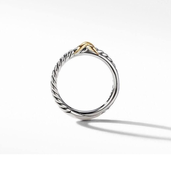 David yurman crossover ring Elegant Silver and Gold Women's Ring - Picture 3 of 7